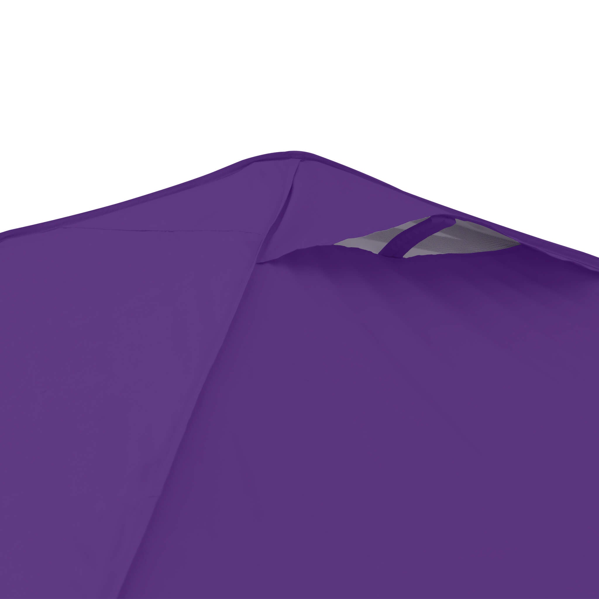 Detailed view of vented roof on the CORE 10x10 Center Push canopy top in purple, designed for increased airflow and heat reduction.