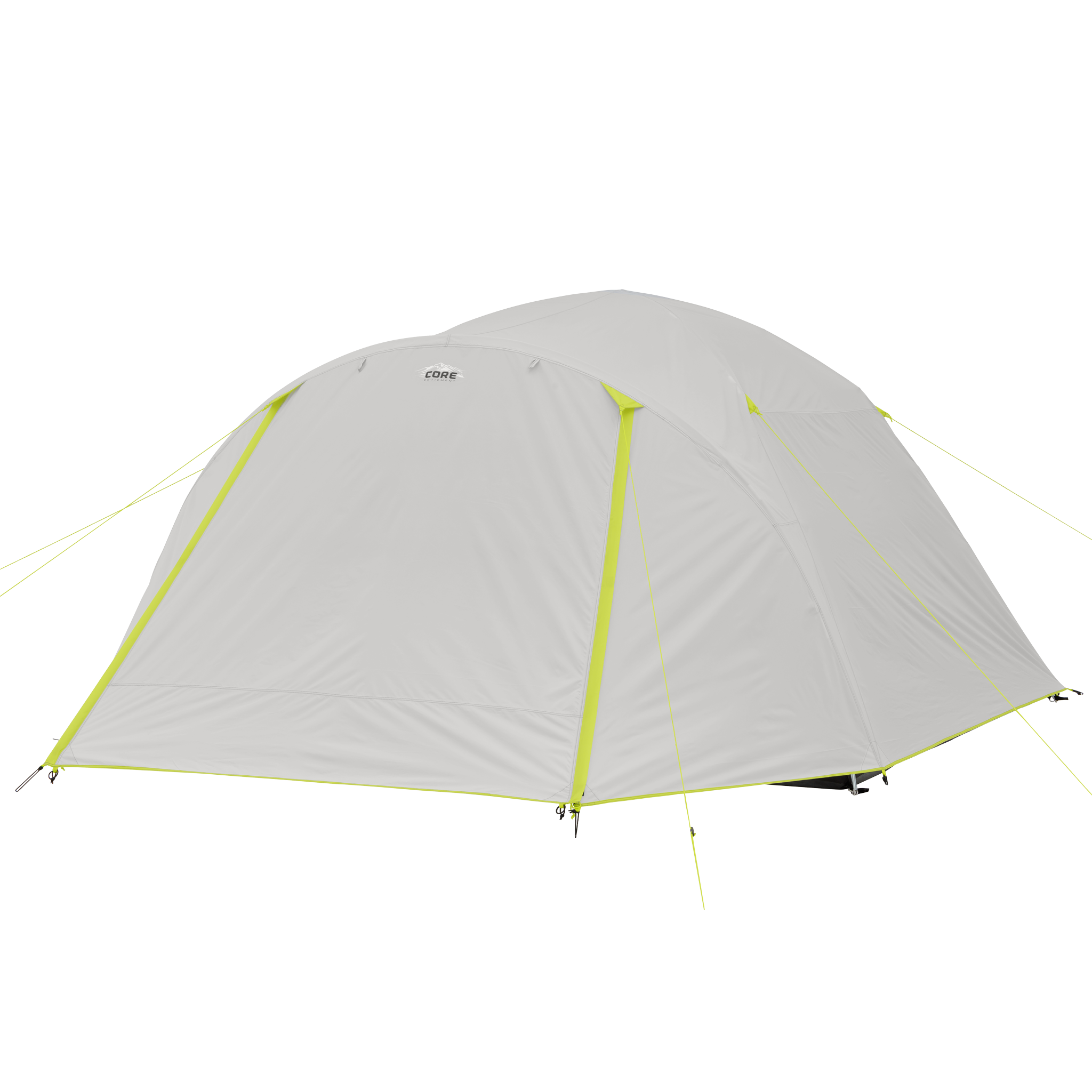 CORE 6人用テント ホワイト/イエロー 6 Person Lighted Dome Tent with Full Rainfly – Core Equipment