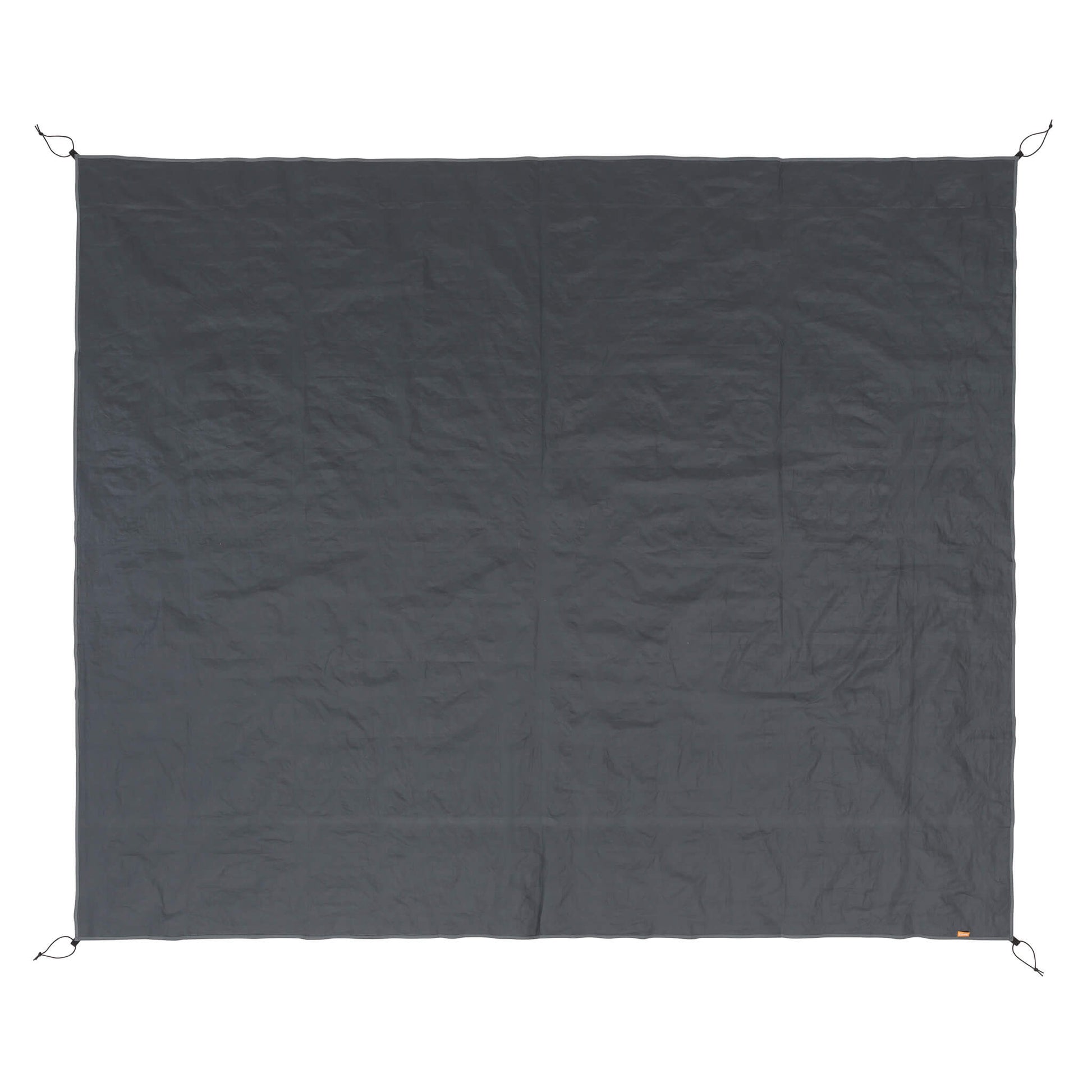 CORE 6 person tent footprint laid flat with durable gray fabric to protect the tent floor from wear and moisture.