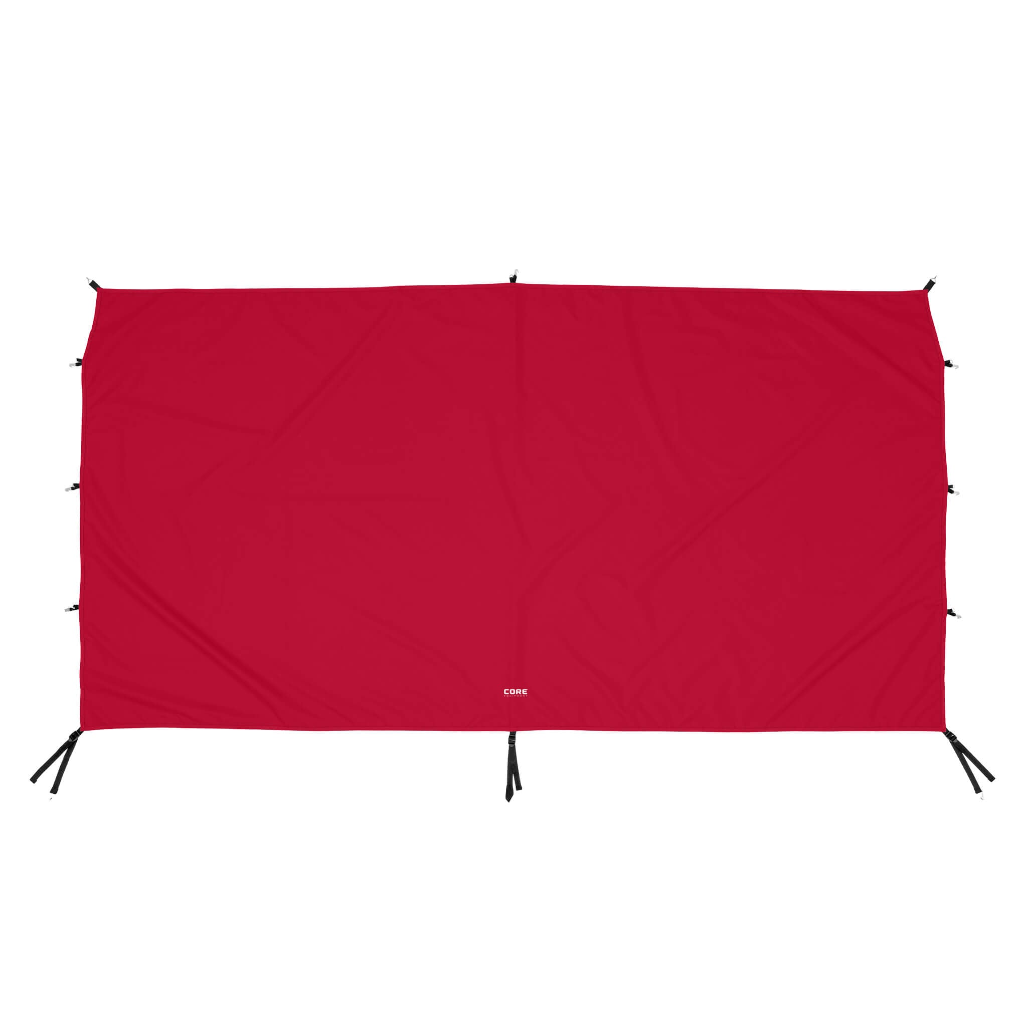 CORE canopy sun wall in red, compatible with 10x10 and 13x13 canopies, featuring durable fabric for shade and wind protection.
