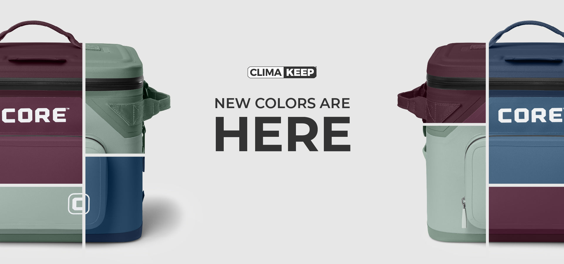 ClimaKeep CORE cooler with new colors and text that read "New Colors Are Here"