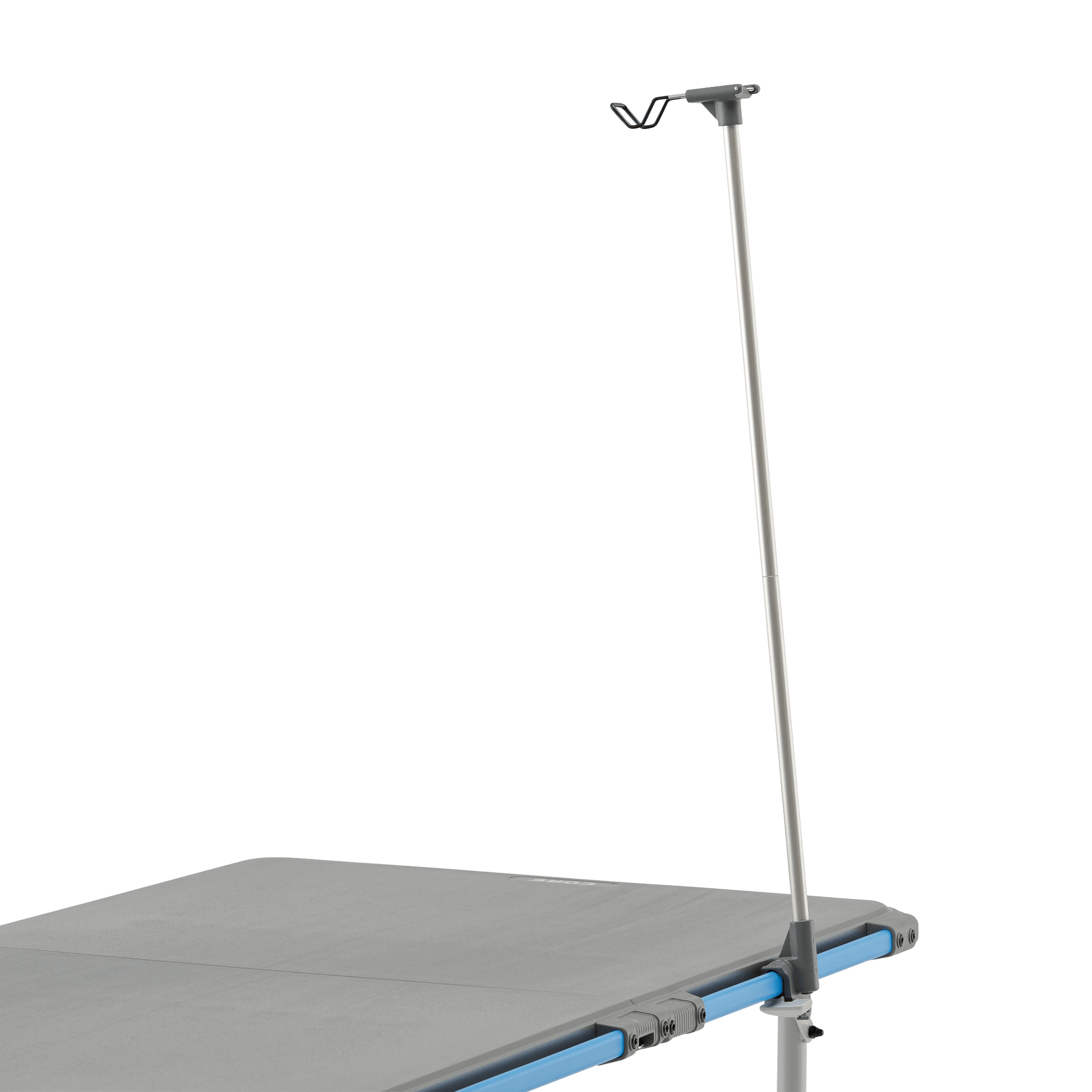 CORE lantern holder attaches to camp tables for hands-free lighting, with 28.5 inch pole height and secure clamp design.