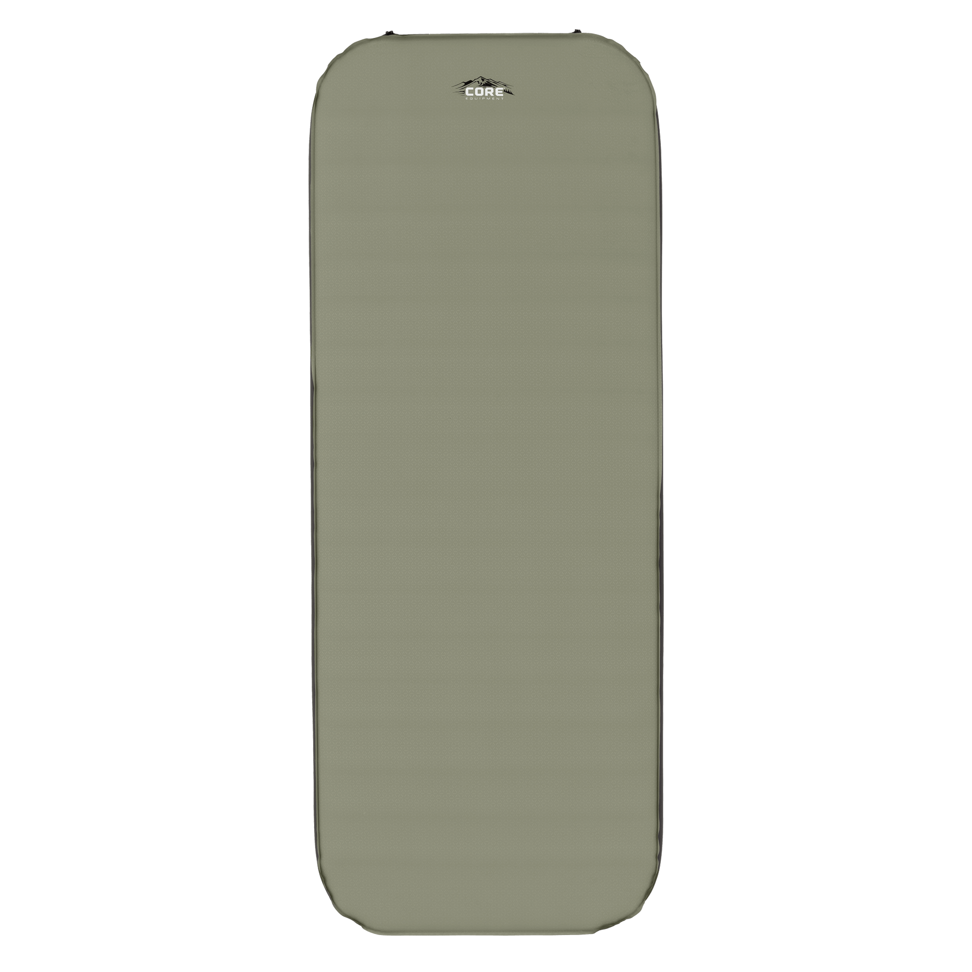 CORE XL self-inflating camp bed in olive green, featuring a soft-touch surface.