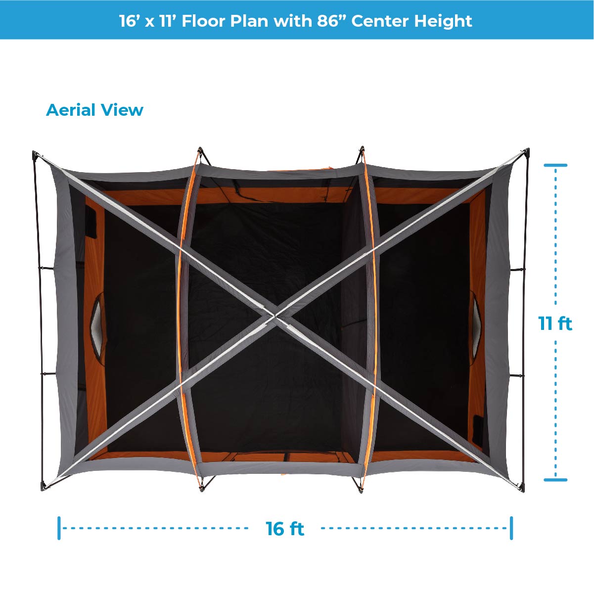 12 Person Straight Wall Cabin Tent
