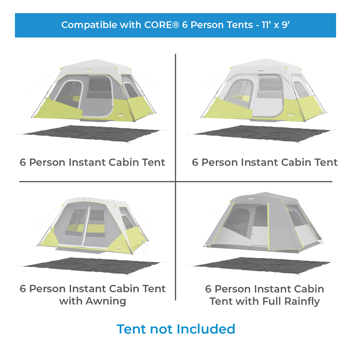 Footprint for 6 Person Tents - 11' x 9'