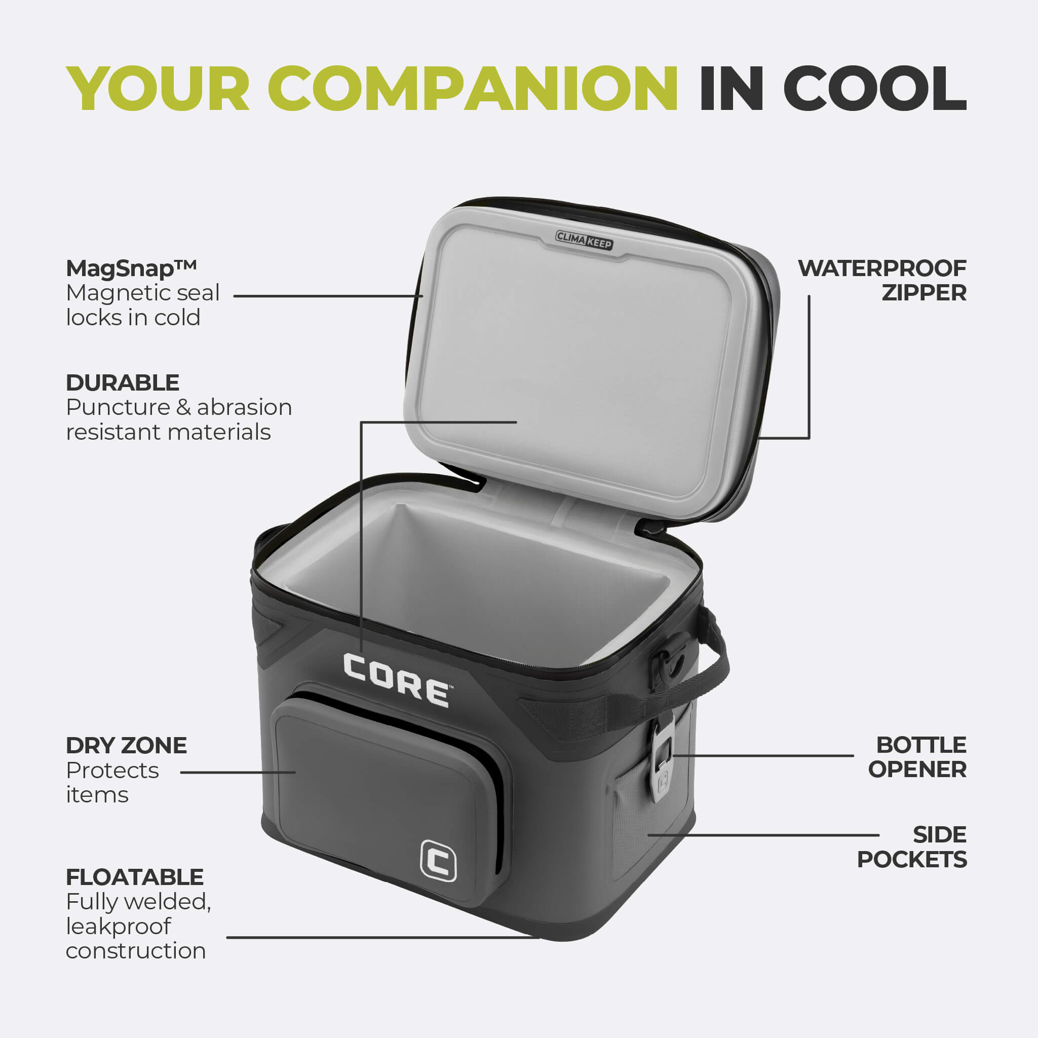 CLIMAKEEP Magnetic 18 Can Soft Cooler