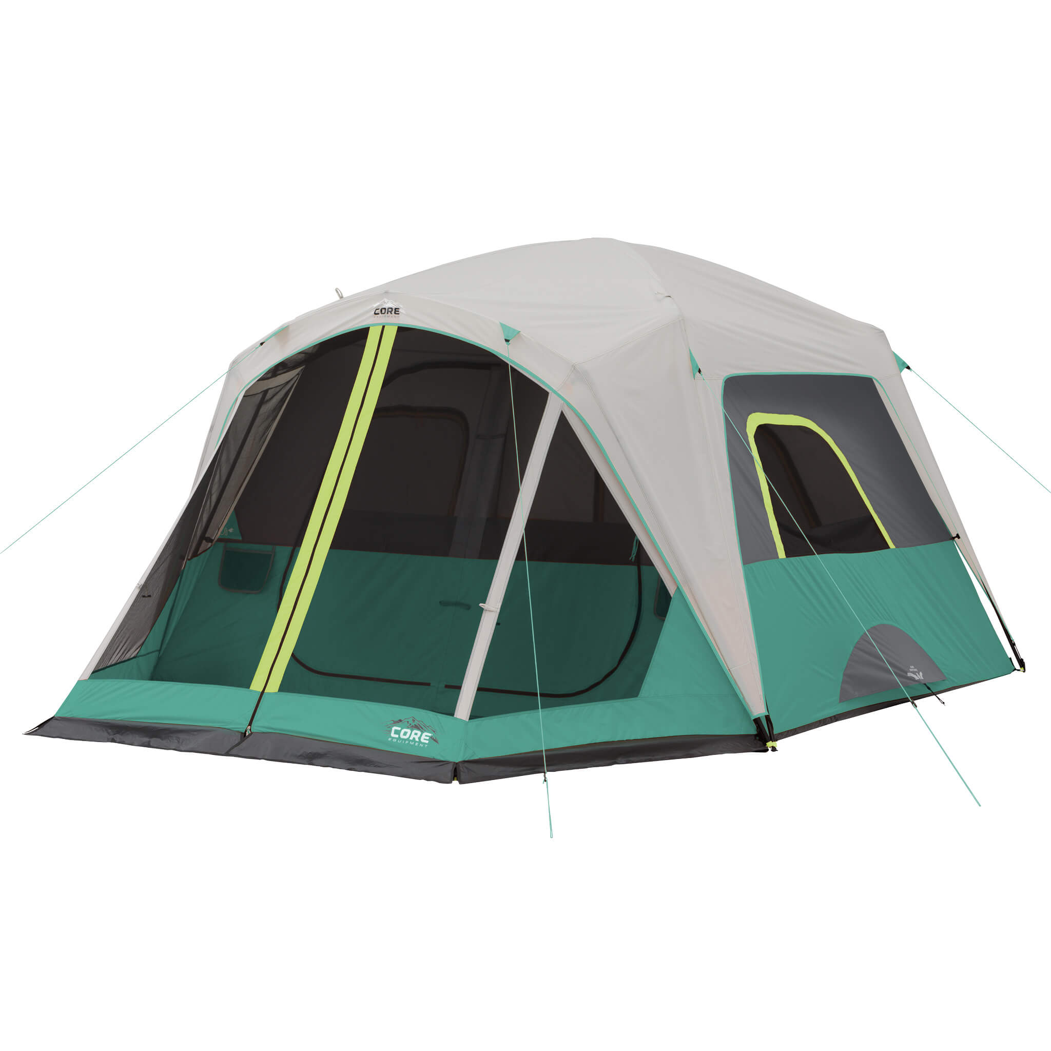 6 Person Straight Wall Cabin Tent with Screen Room