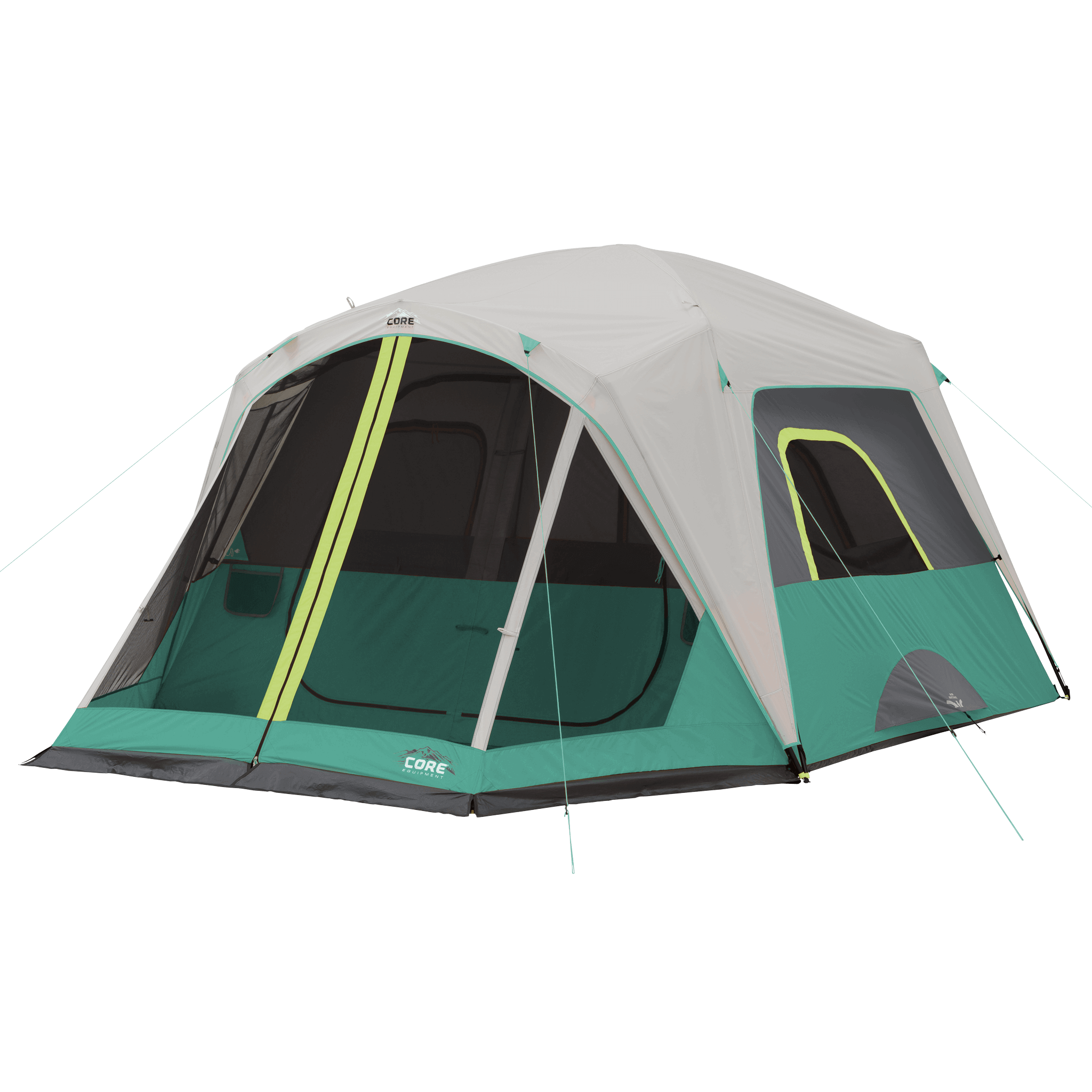 6 Person Straight Wall Cabin Tent with Screen Room
