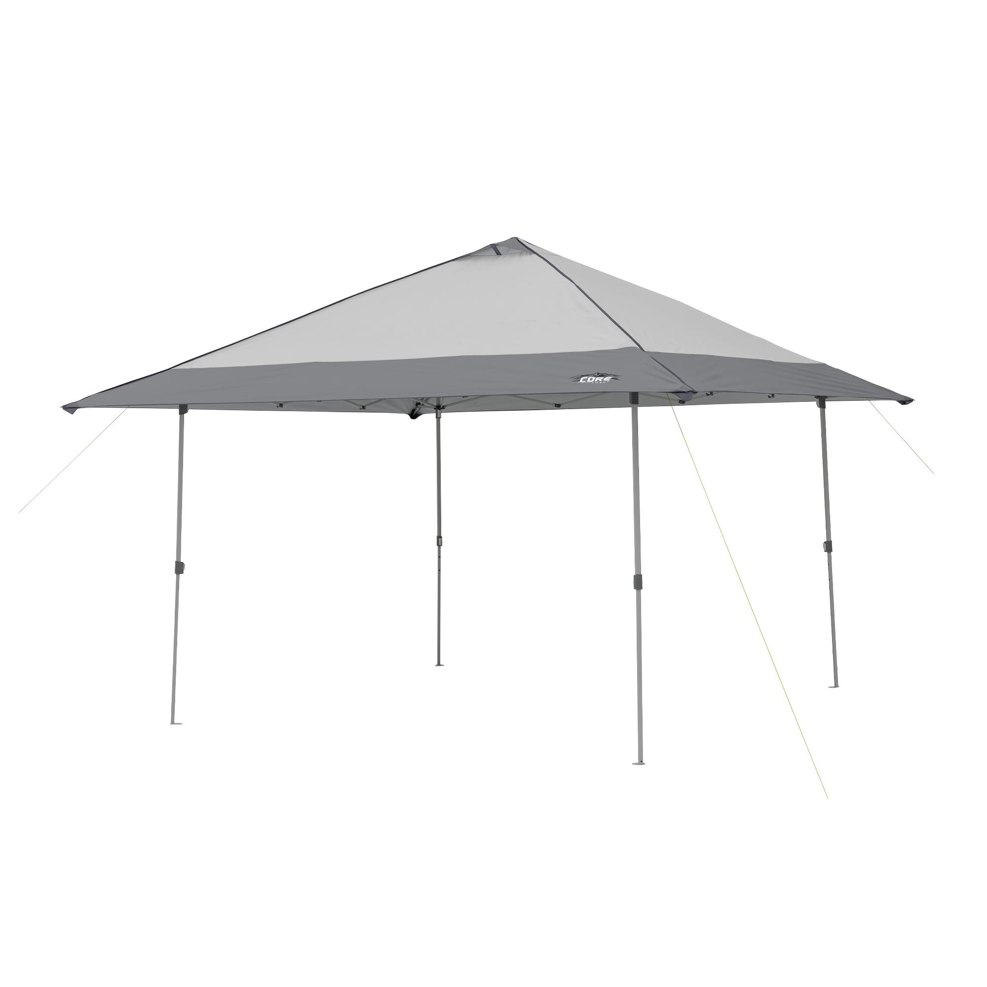 A CORE 13x13 canopy tent with gray top and gray frame