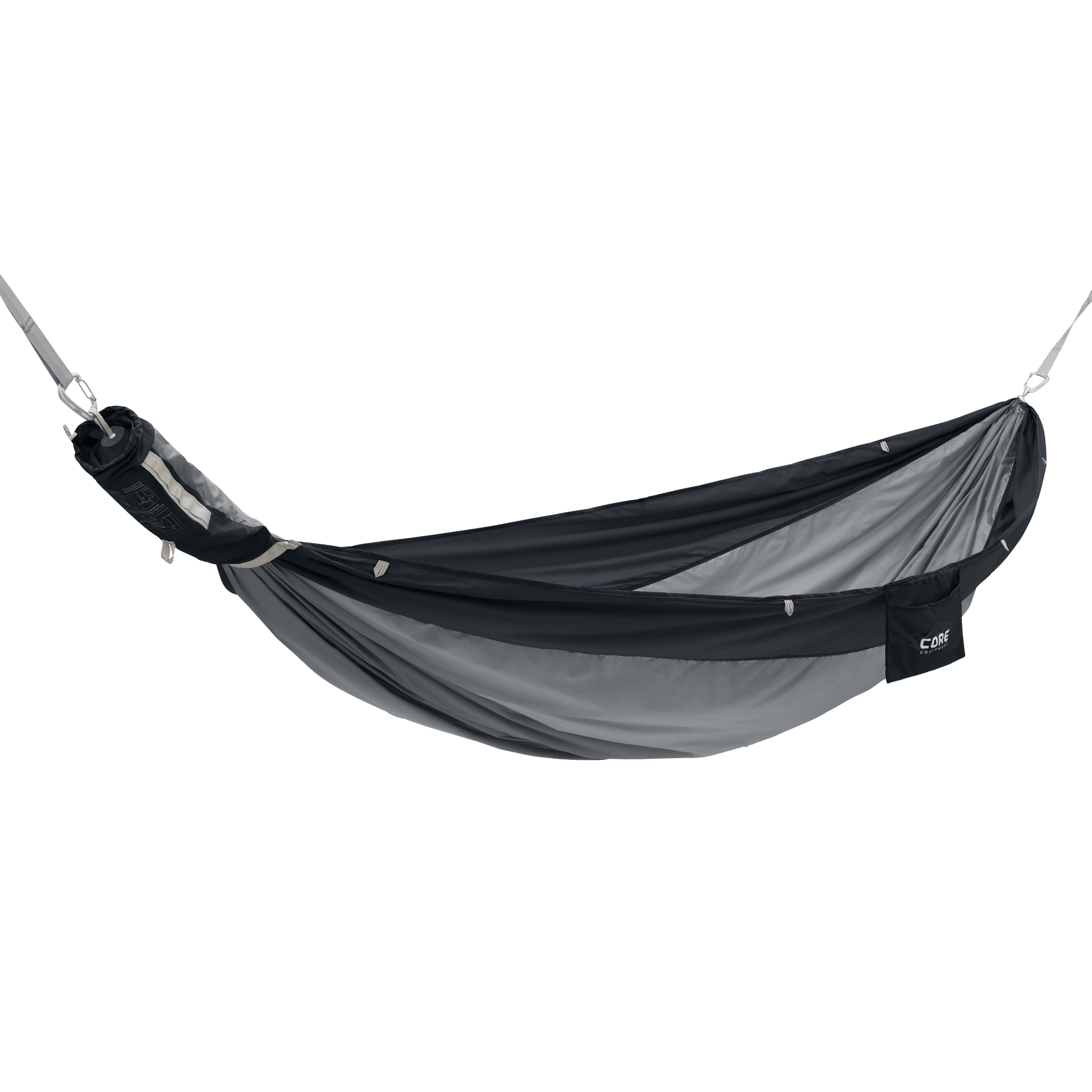 Gray hammock with 'CORE' logo