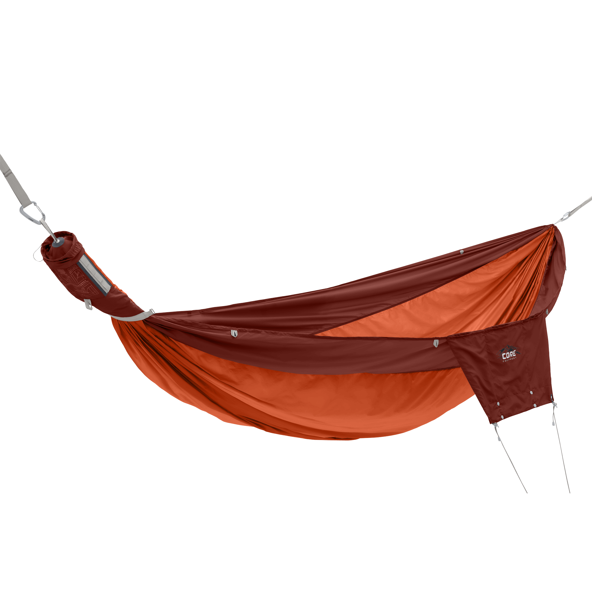 Red hammock with 'CORE' logo