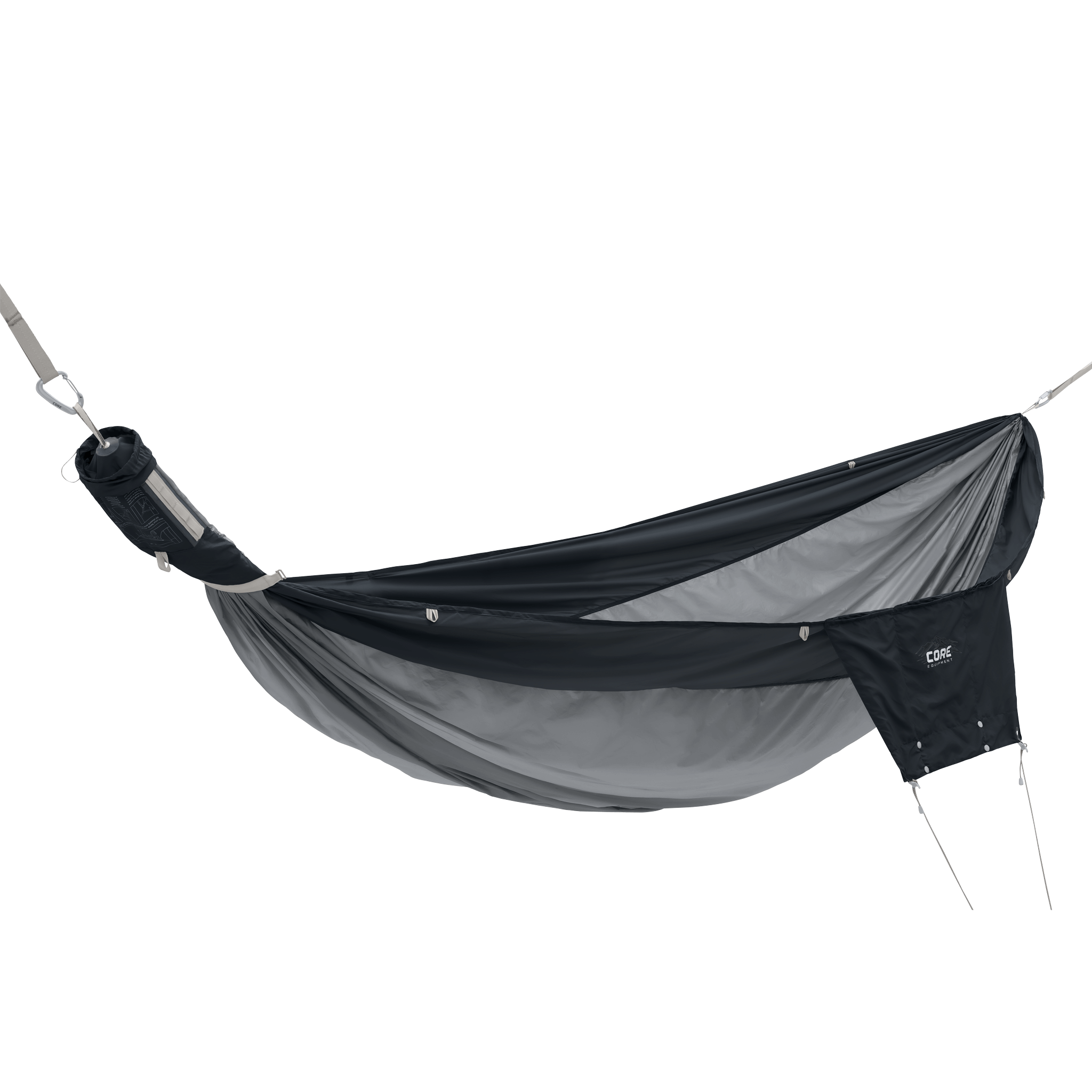 Gray hammock with 'CORE' logo