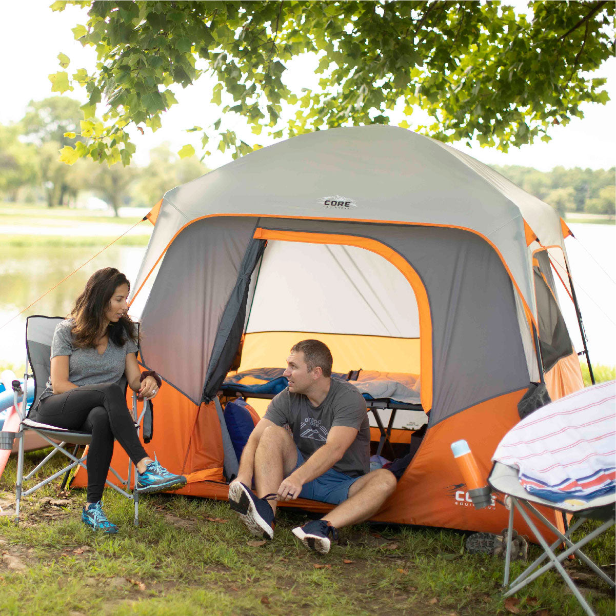 4 Person Straight Wall Cabin Tent