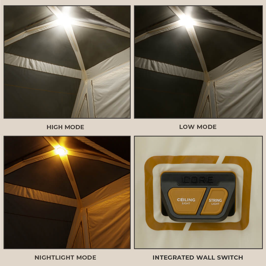 6 Person Lighted Instant Pyramid Tent