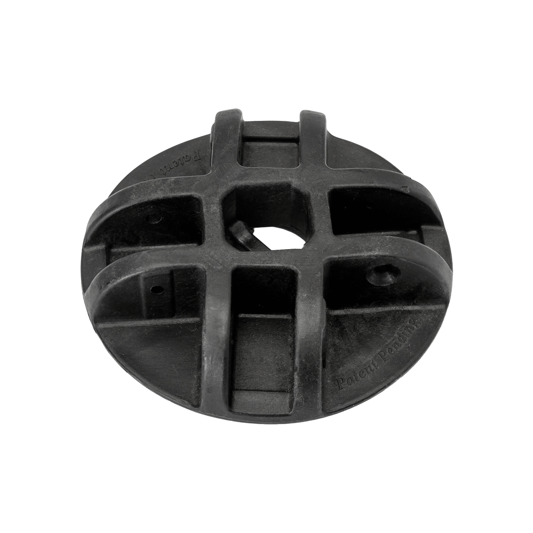 black center hub with 4 slots for poles and a flat top