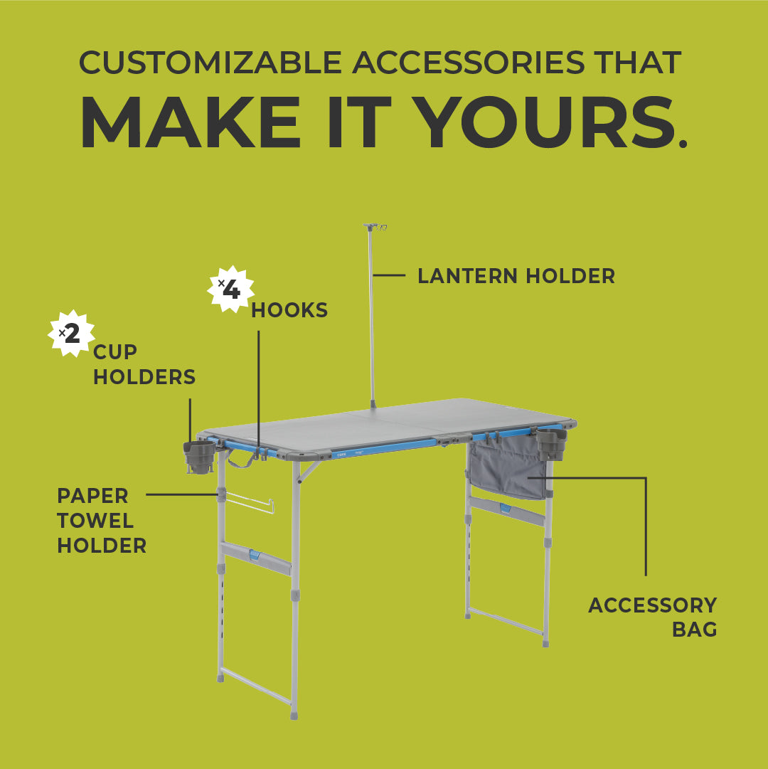 4 Foot FlexRail Outdoor Camp Table – Core Equipment