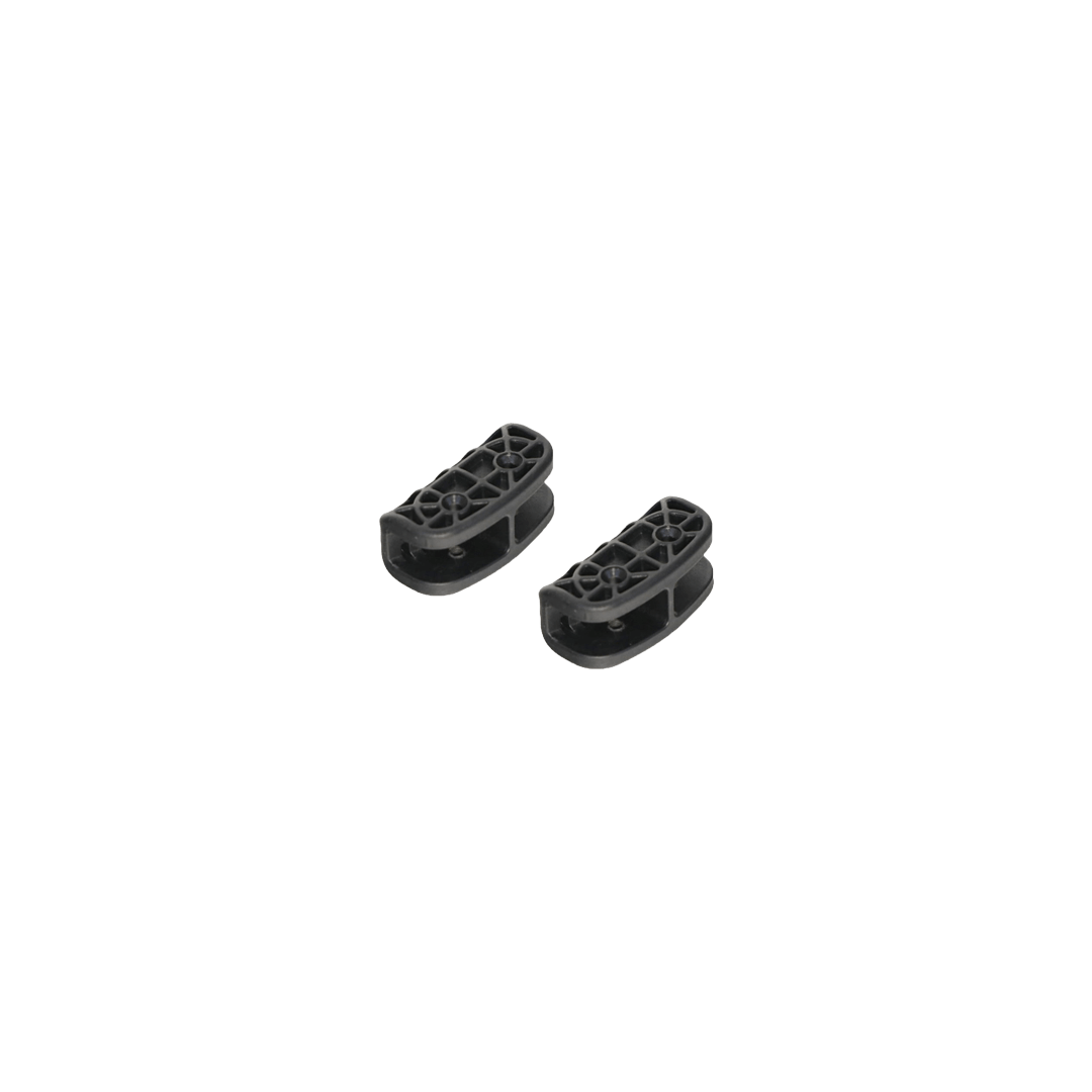 2 black plastic corner joints with slots for 2 poles