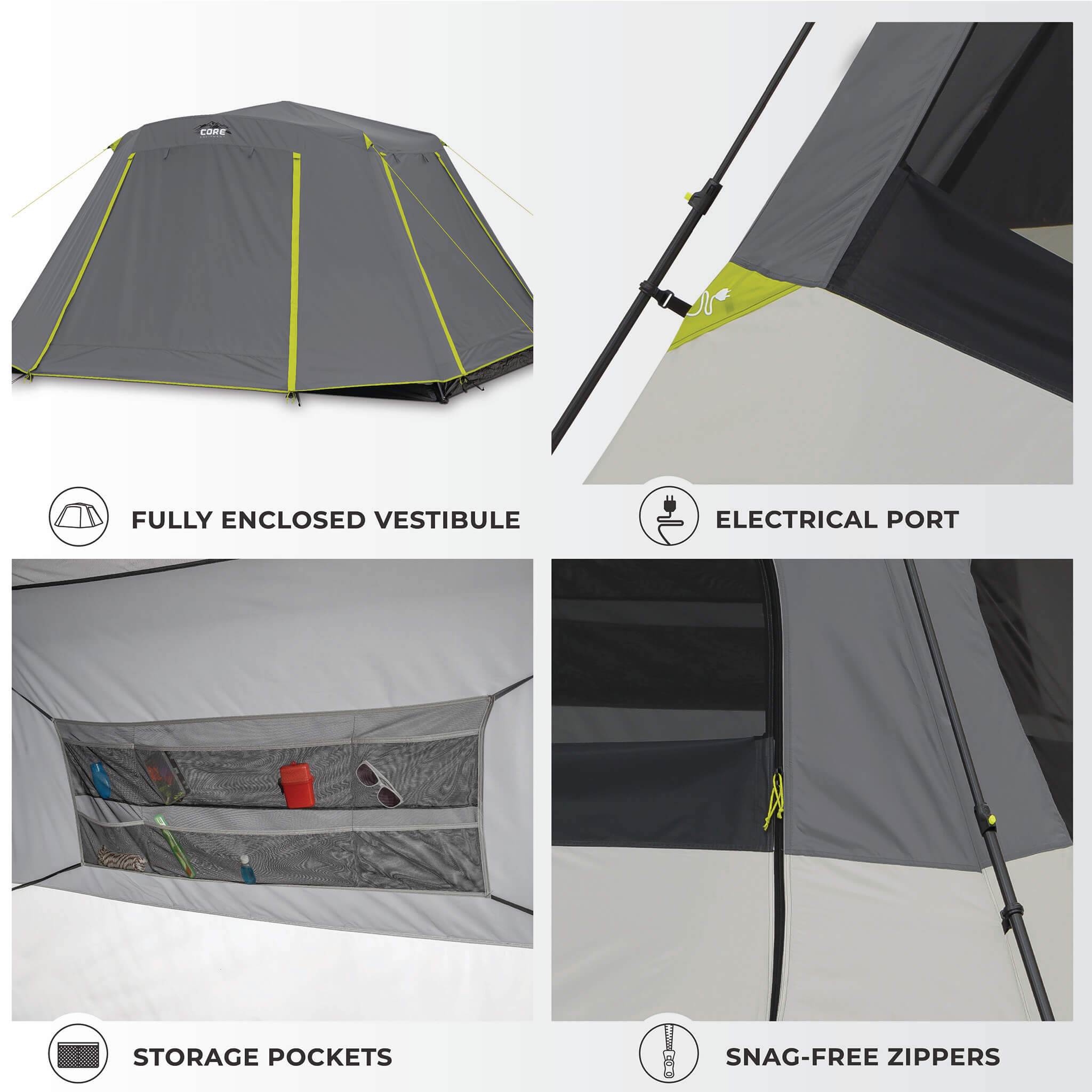 6 Person Instant Cabin Tent with Full Rainfly
