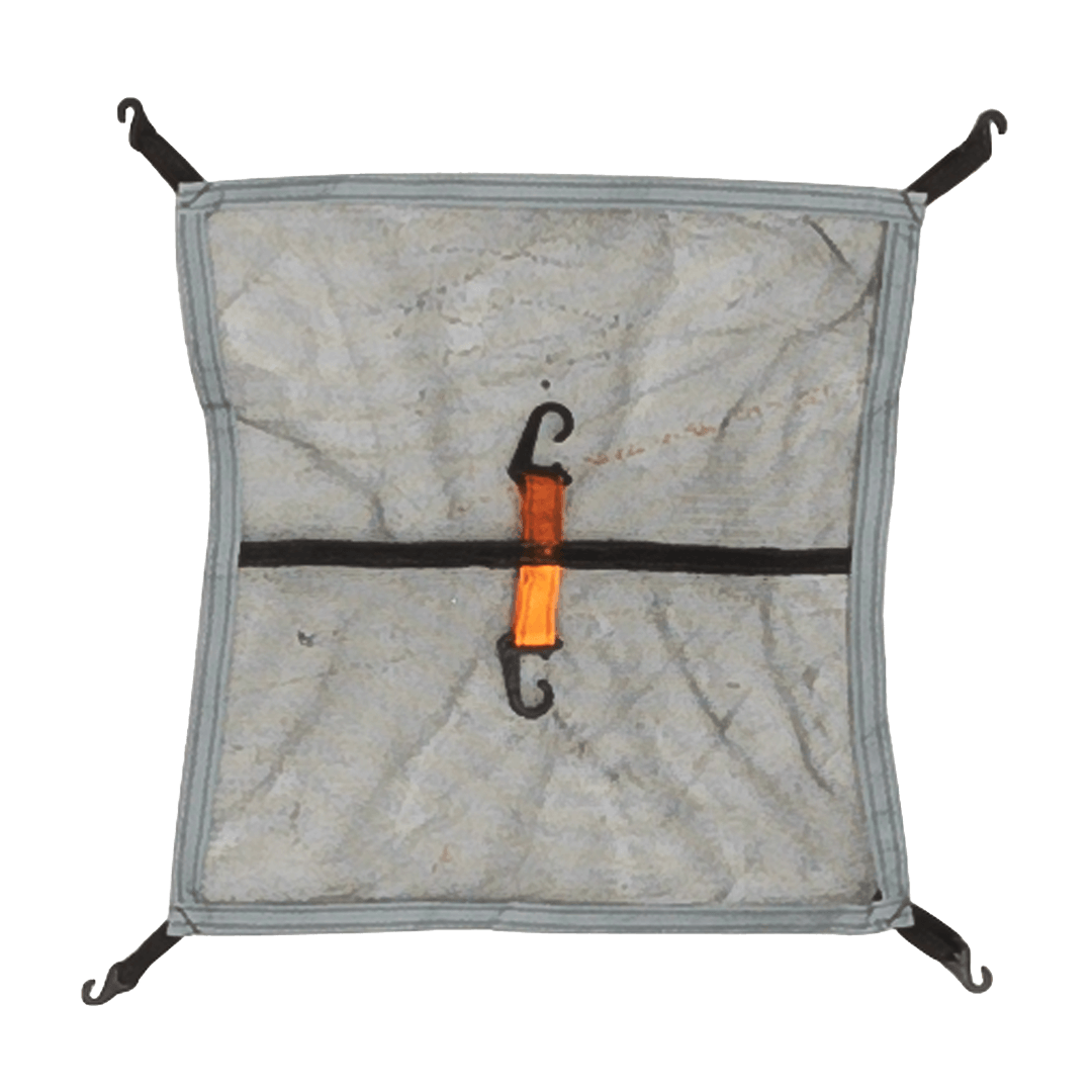 rectangular gear loft with hooks on each corner