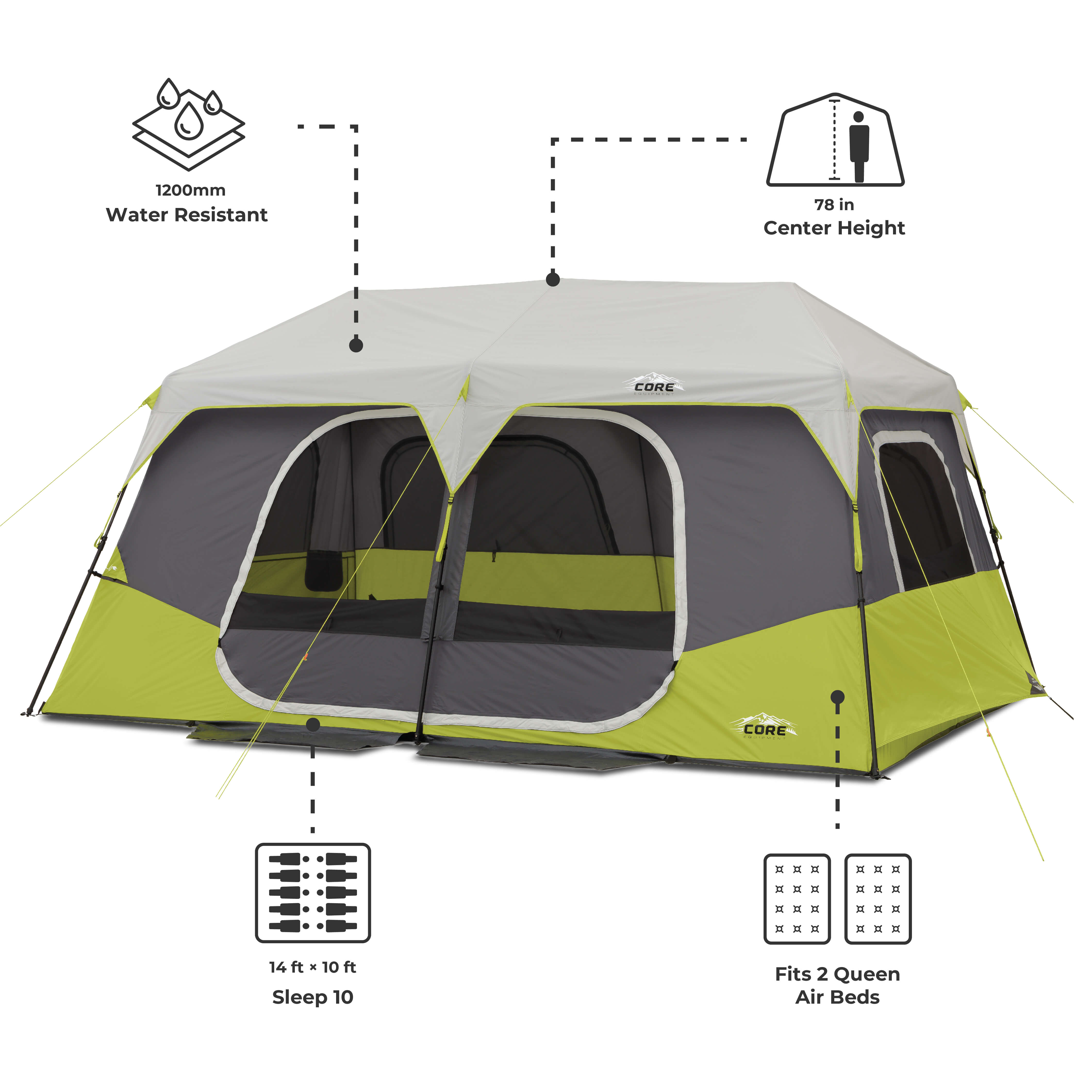 10 Person Instant Cabin Tent