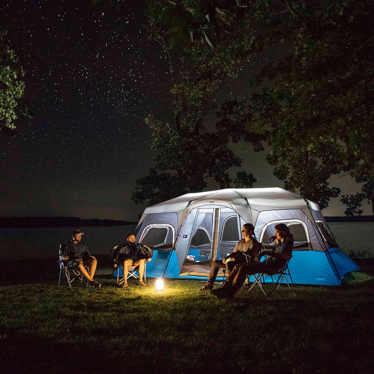 12 Person Lighted Instant Cabin Tent