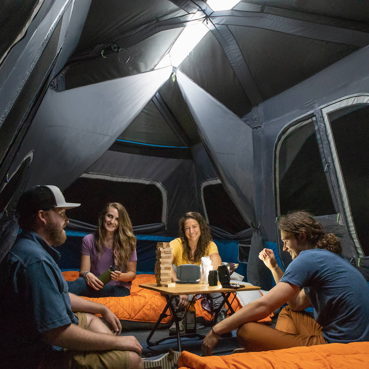 12 Person Lighted Instant Cabin Tent