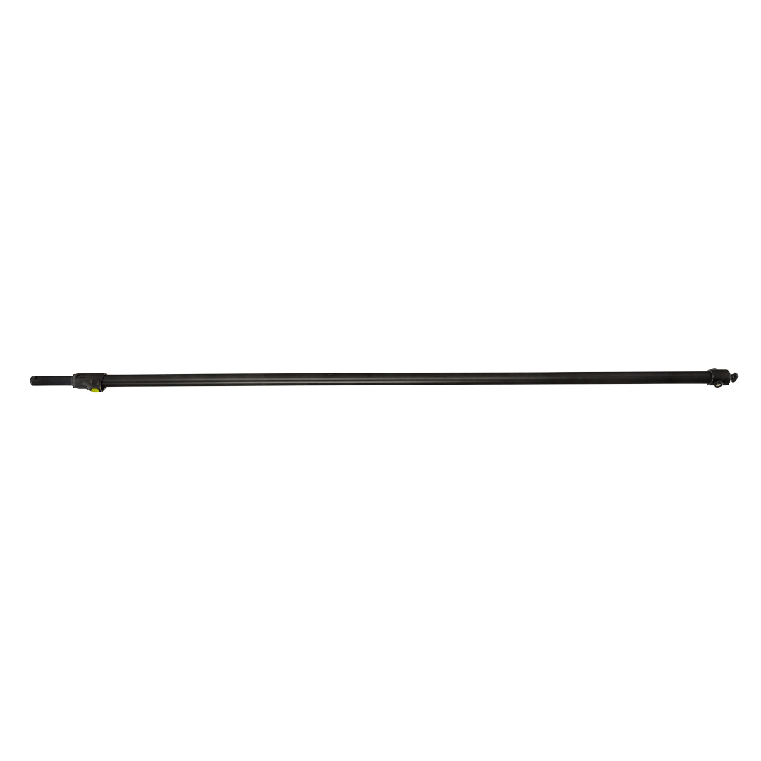 black telescoping pole with a green button