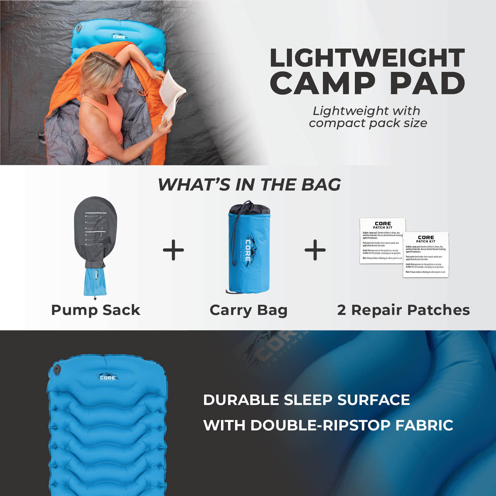 3 Season Insulated Lightweight Sleeping Pad