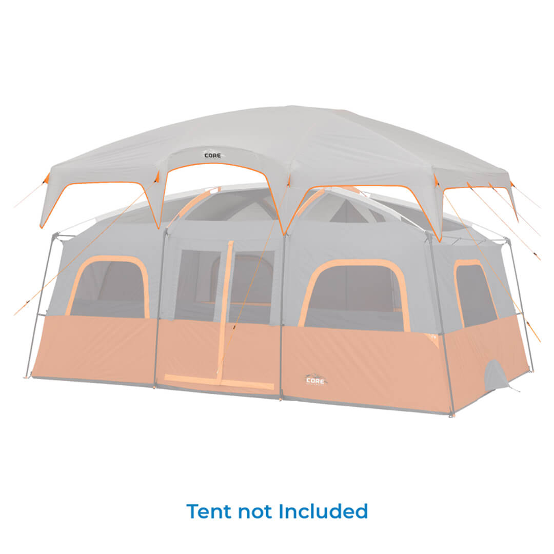 rainfly part number 91496 over a tent body with the text "TENT NOT INCLUDED"