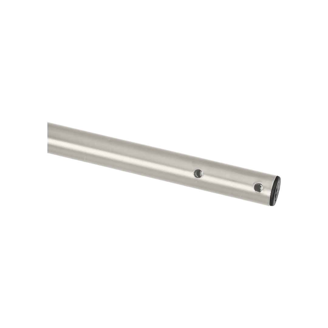 end of grey roof pole with 2 holes