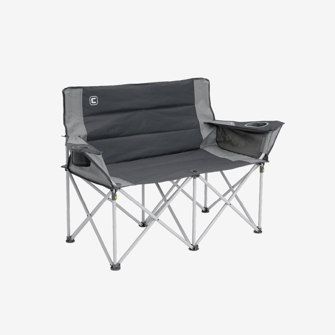 CORE gray loveseat camping chair with cup holders 