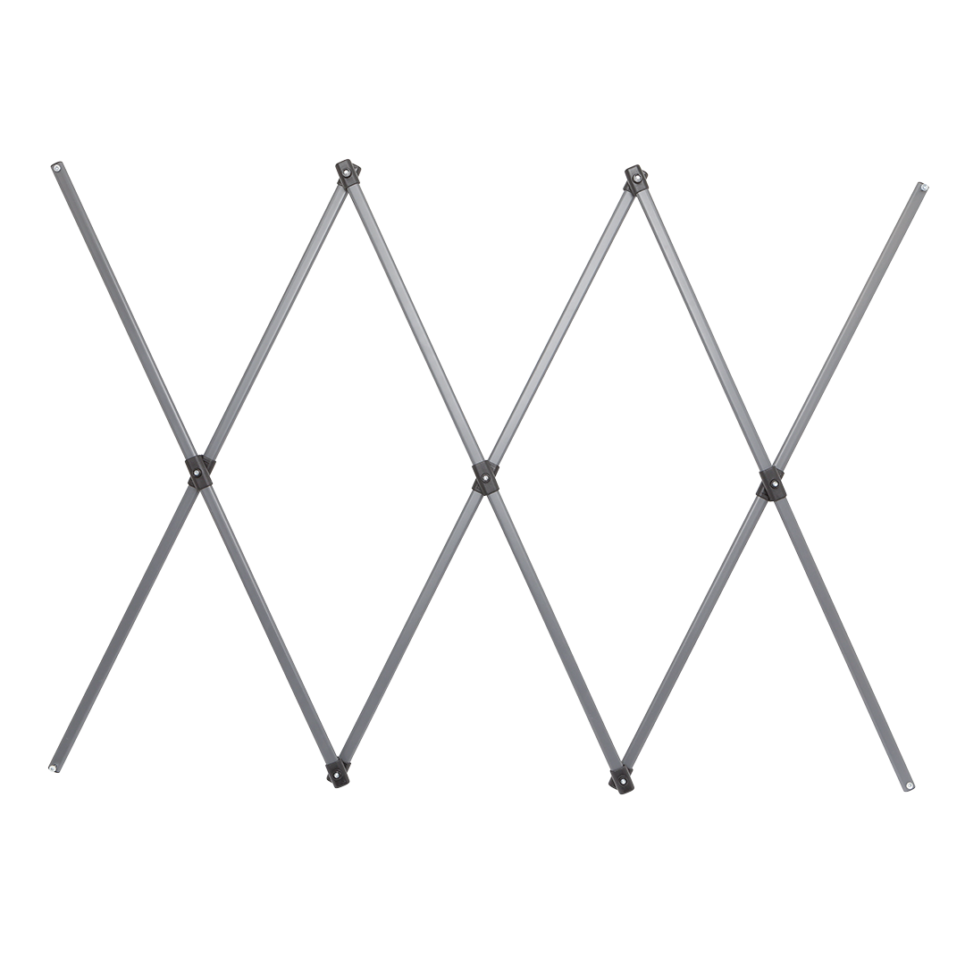 scissor pole assembly with 6 poles and attached hardware