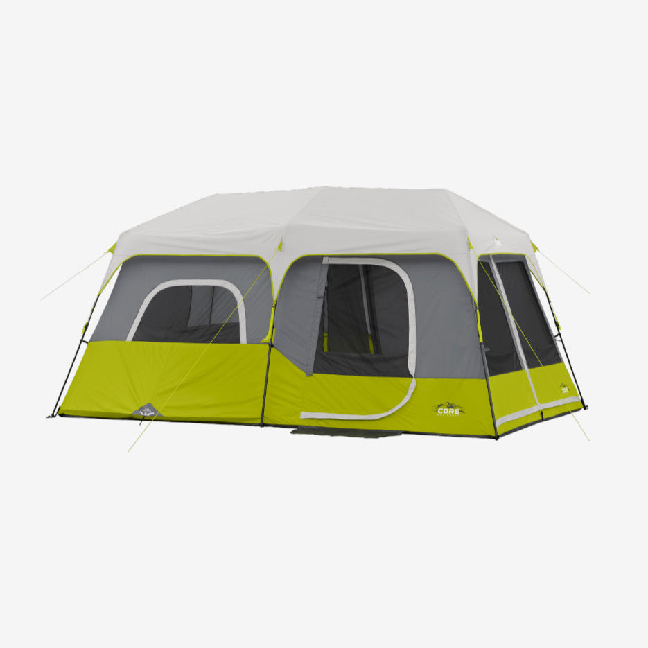Green and gray CORE 9 Person Instant Cabin Tent