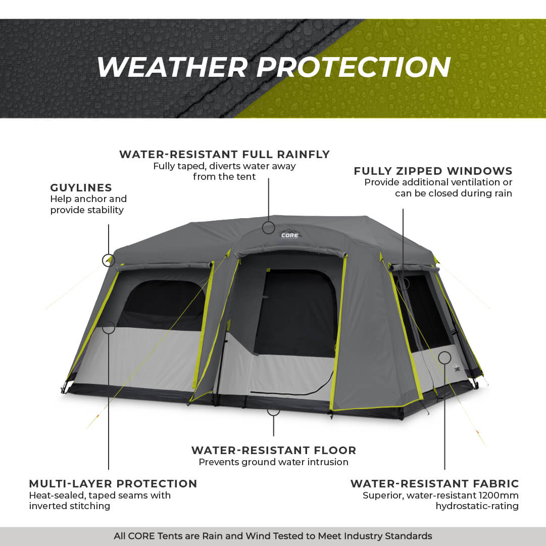 9 Person Instant Cabin Tent with Full Rainfly