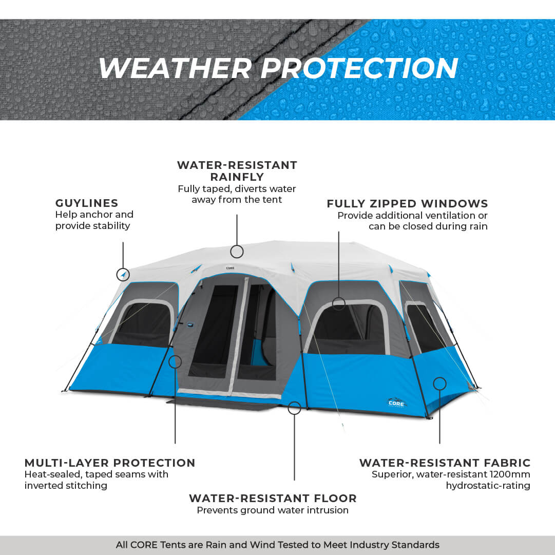 12 Person Lighted Instant Cabin Tent