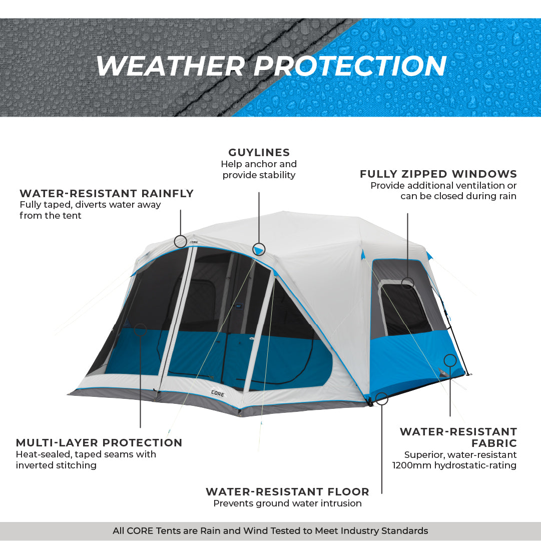 10 Person Lighted Instant Tent with Screen Room 14' x 10'