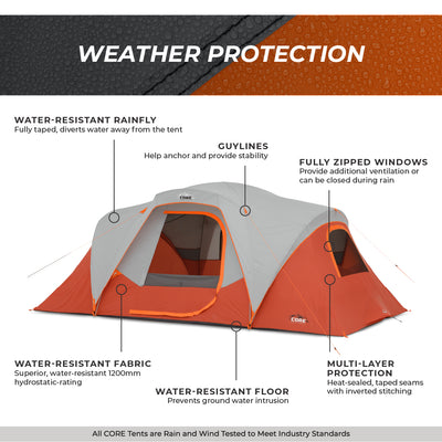 9 Person Extended Dome Plus Tent 16' x 9'