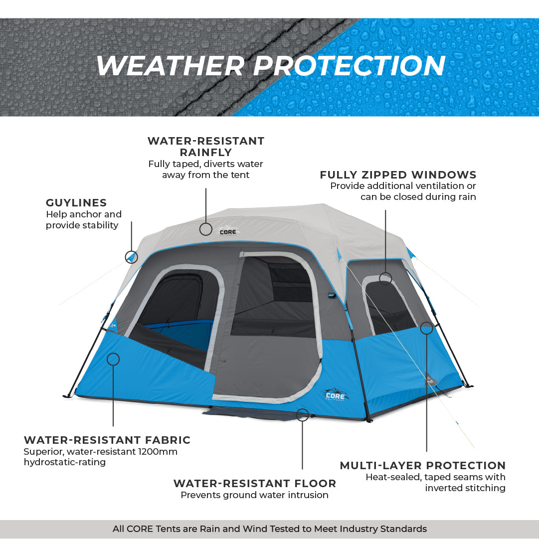 6 Person Lighted Instant Cabin Tent