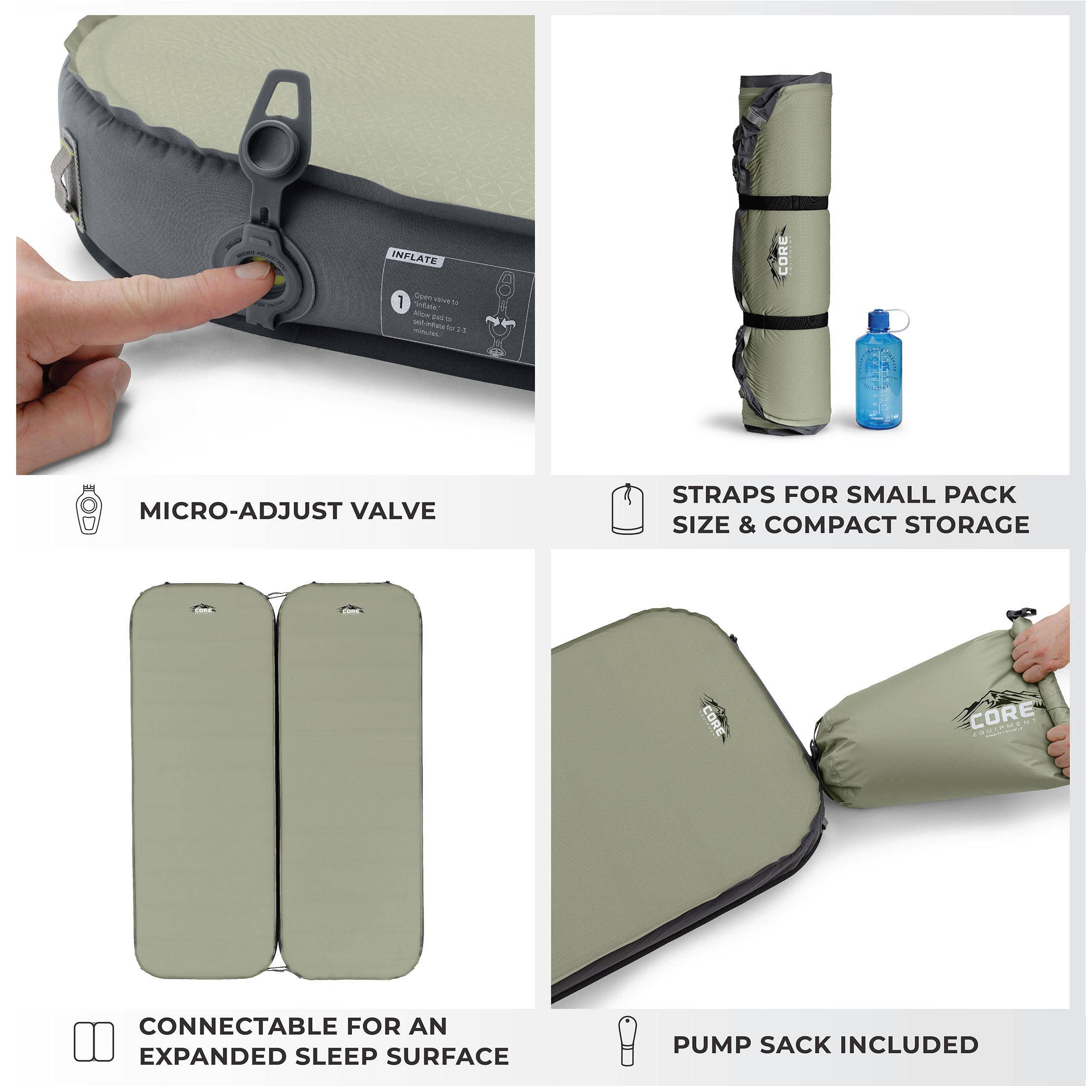 4 Season Long Wide Self Inflating Camping Bed
