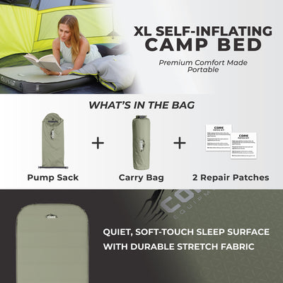 4 Season Long Wide Self Inflating Camping Bed
