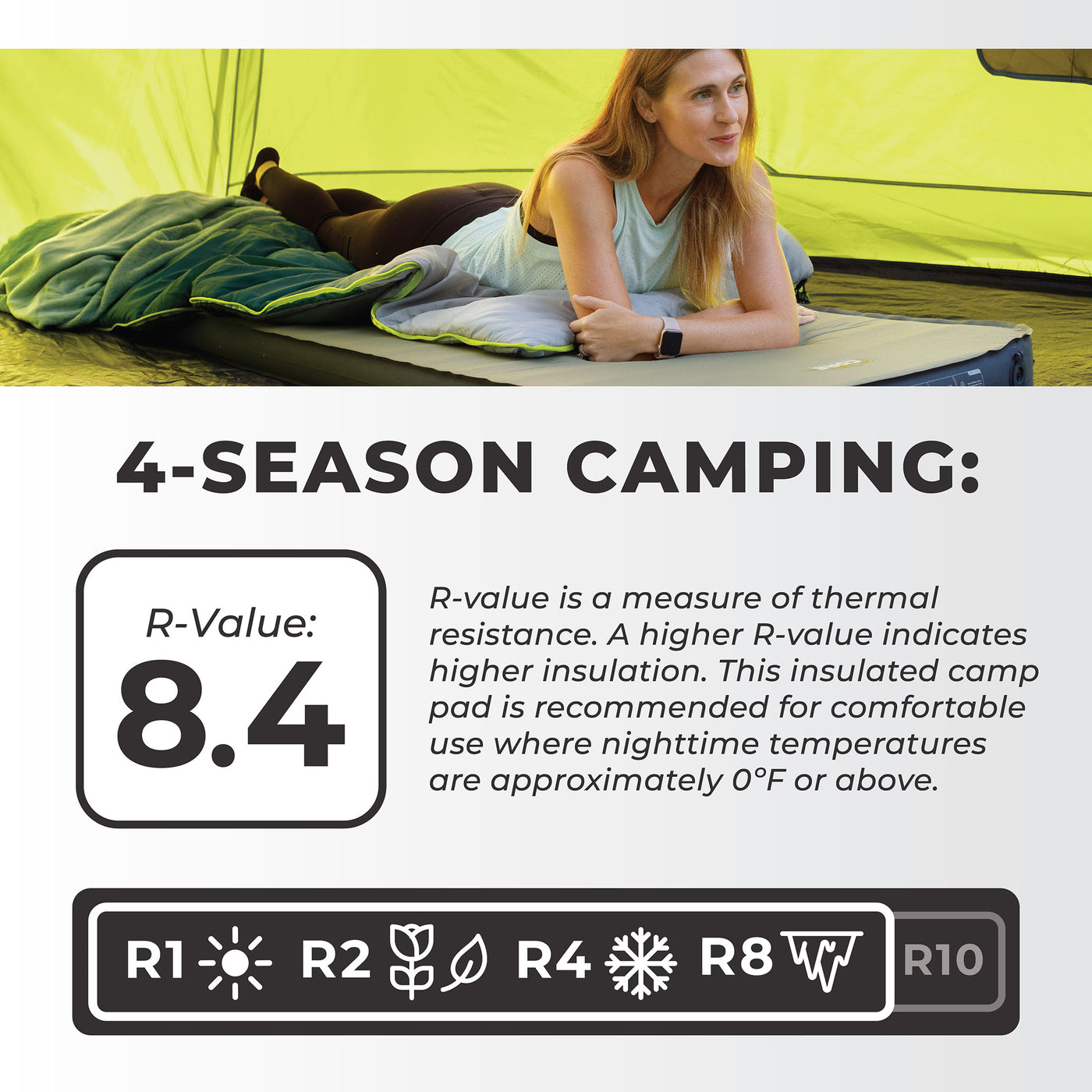 4 Season Long Wide Self Inflating Camping Bed