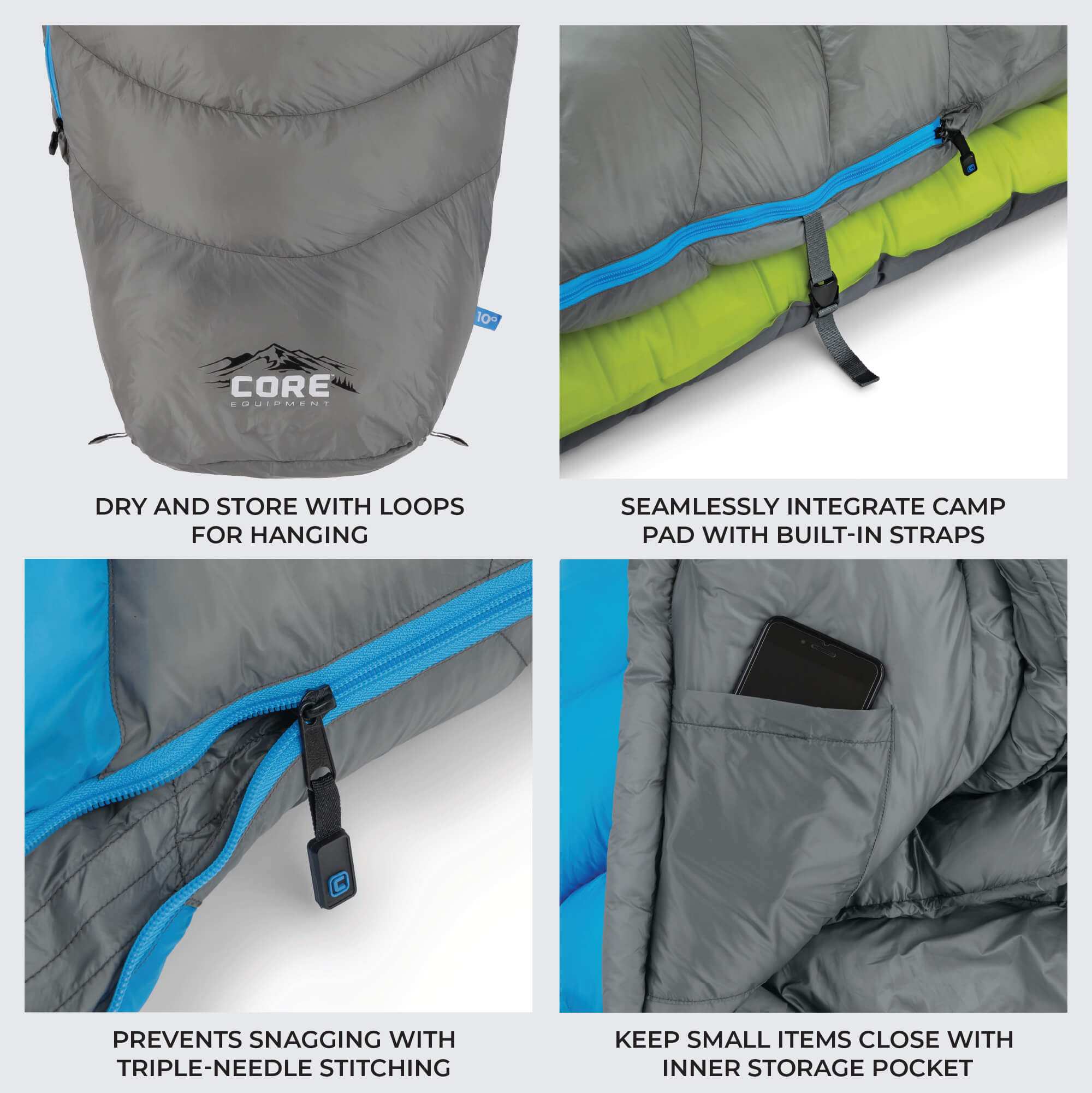 10 Degree Mummy Sleeping Bag – Core Equipment
