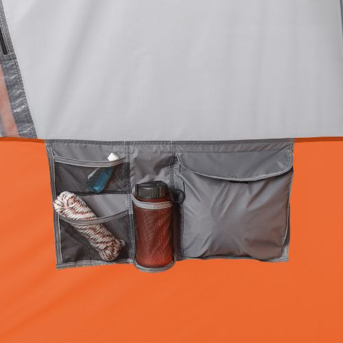 Close up of storage pocket on a CORE 10 person straight wall cabin tent.
