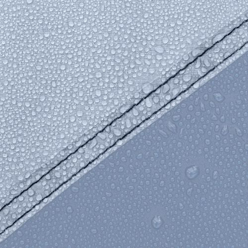 Close-up of CORE tent fabric showing water beading on weather-resistant material with sealed seam detail for rain protection.