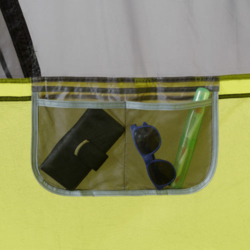 Closeup of storage pocket inside a CORE tent.