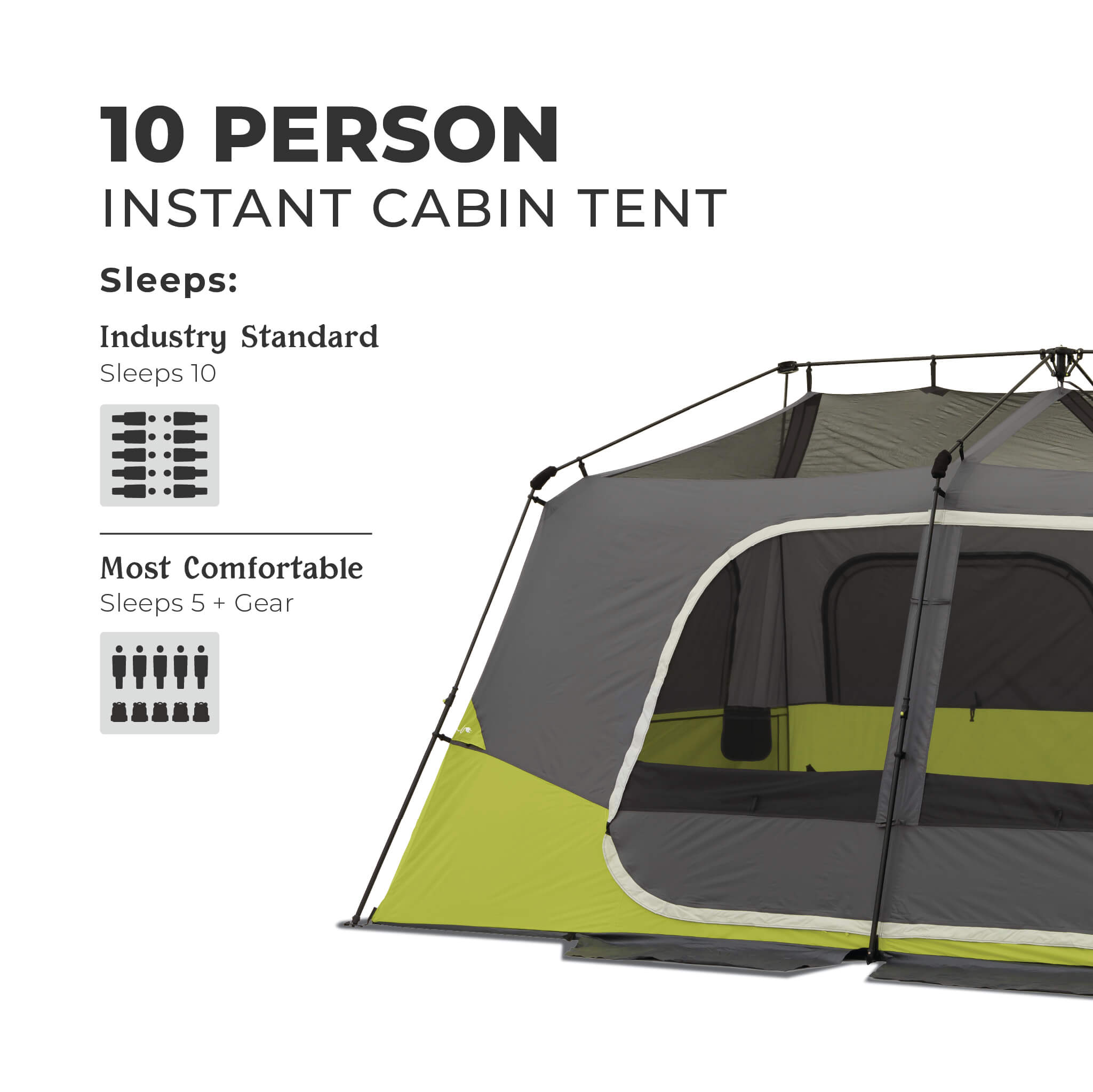 most durable tent CORE Equipment 10-Person Instant Cabin Tent