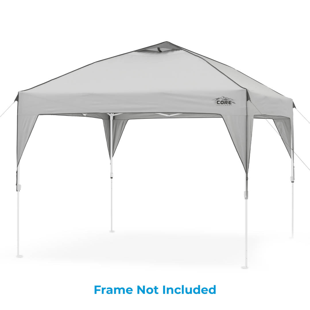 Gray outdoor canopy tent without a frame on a white background