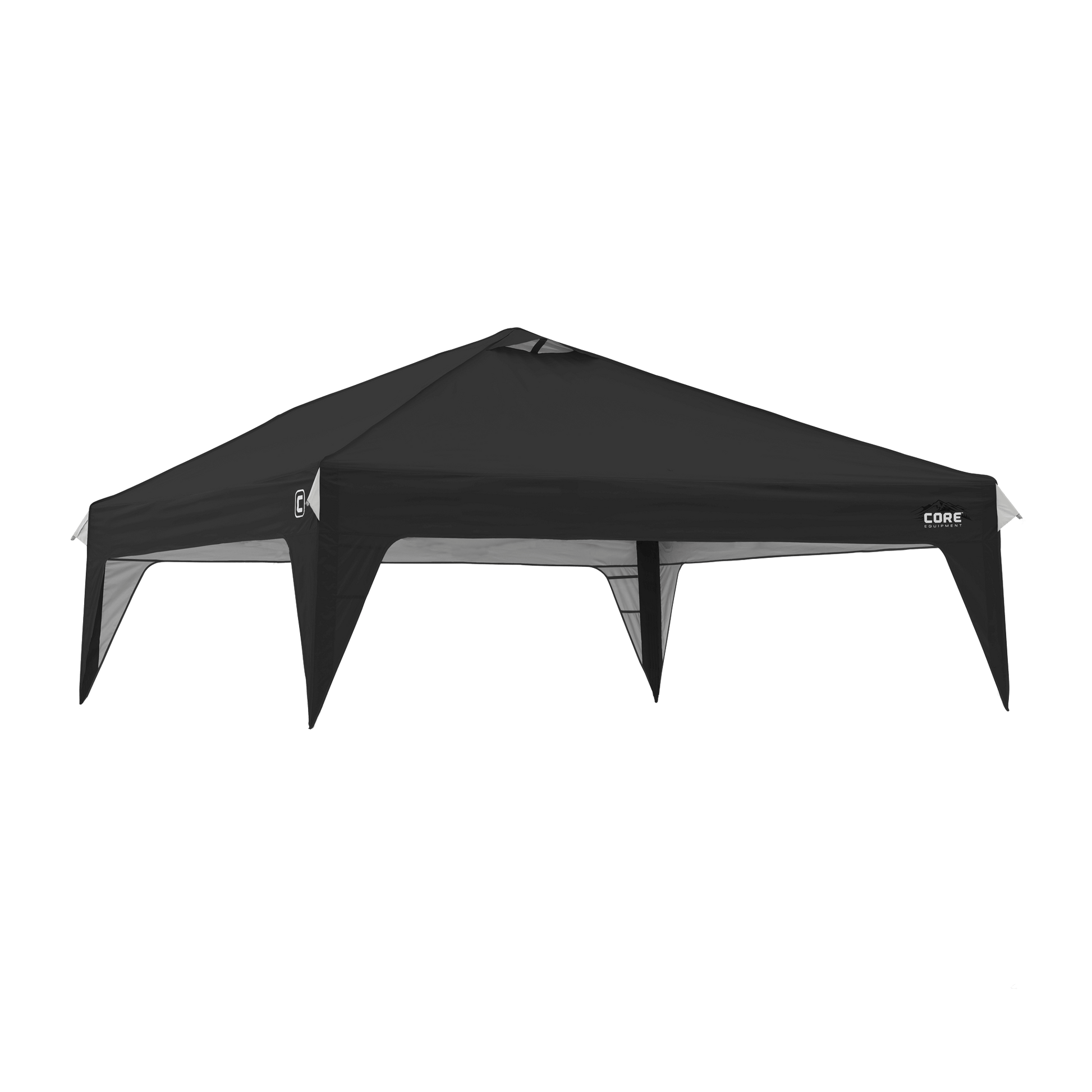 CORE 10x10 Center Push canopy top in black, replacement accessory featuring durable fabric and a vented roof for added airflow.