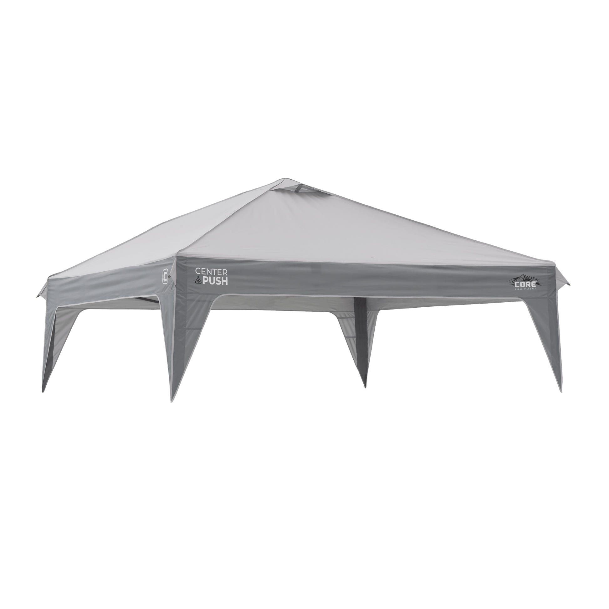 CORE 10x10 Center Push canopy top in gray, replacement accessory featuring durable fabric and vented roof for added airflow.