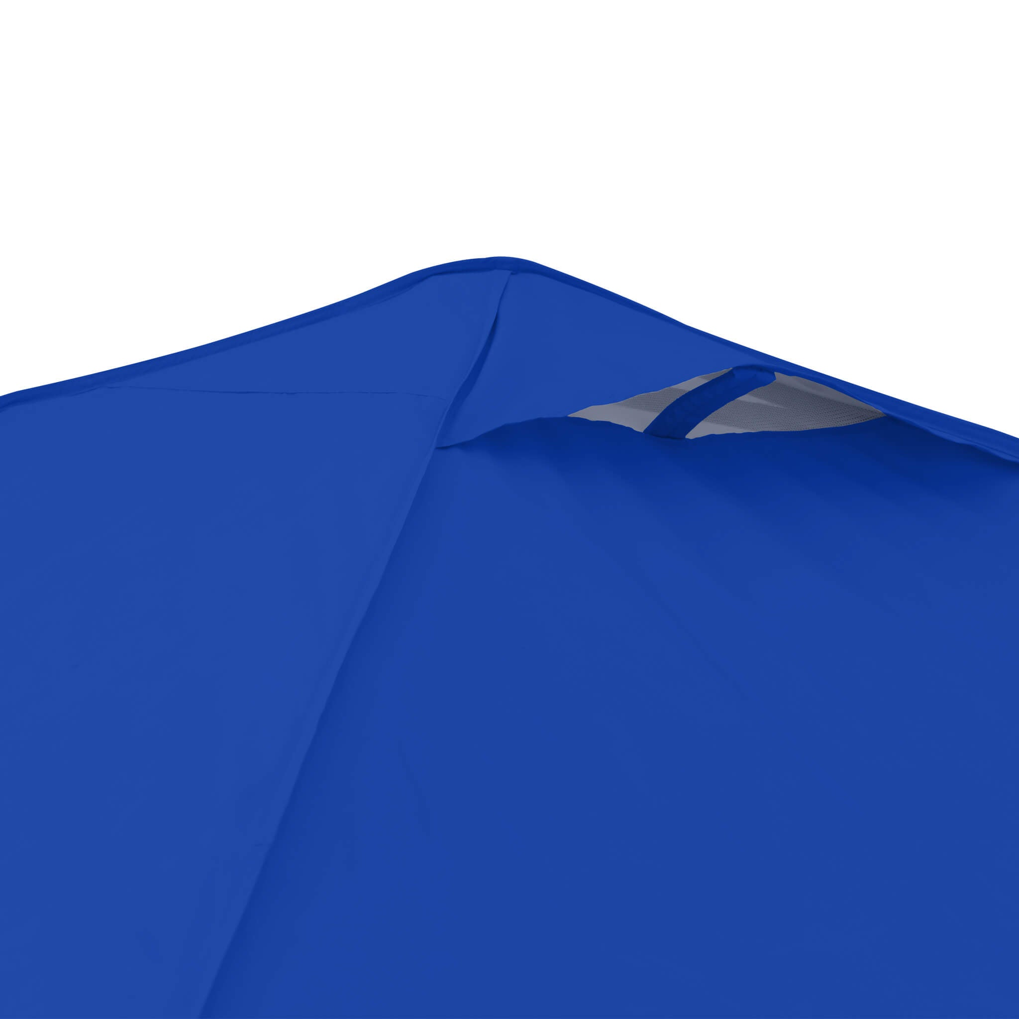 Detailed view of vented roof on the CORE 10x10 Center Push canopy top in royal blue, designed for increased airflow and heat reduction.
